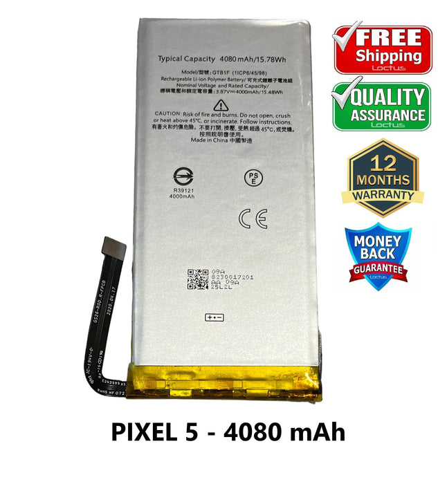Replacement Battery for Google Pixel 5 4080 mAh Capacity