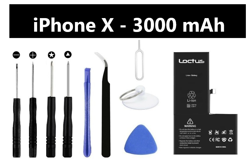 Replacement Battery iPhone X 3000mAh High Capacity with Tool Kit