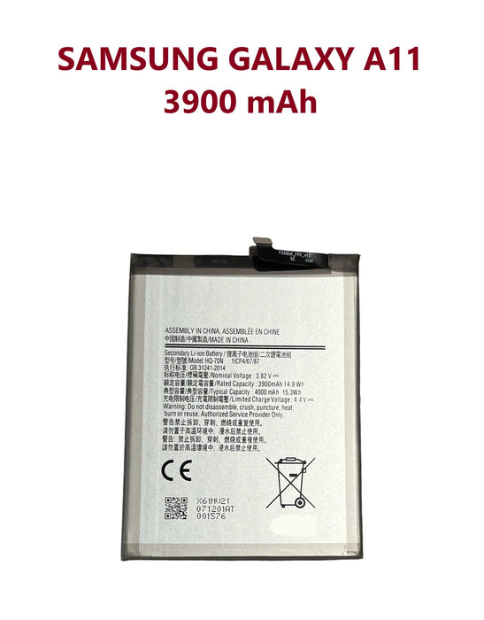 Replacement Battery Samsung Galaxy A11 3900mAh Capacity