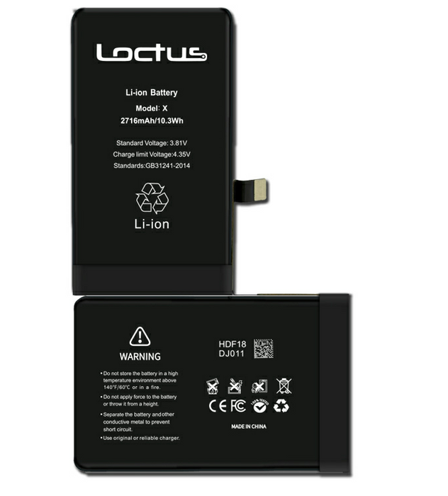 Battery iPhone X 2716mAh - Loctus